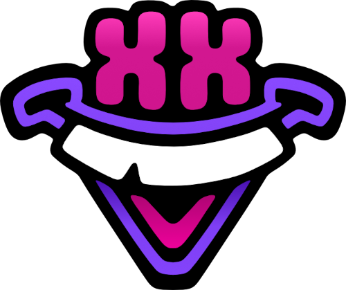 Derploid logo. A big, smiling, derpy face with X-shaped eyes like chromosomes.